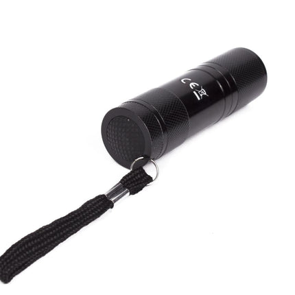 Hofftech Compacte LED Zaklamp – 9 Heldere LED's – 9 cm – Lichtgewicht & Robuust – Zwart