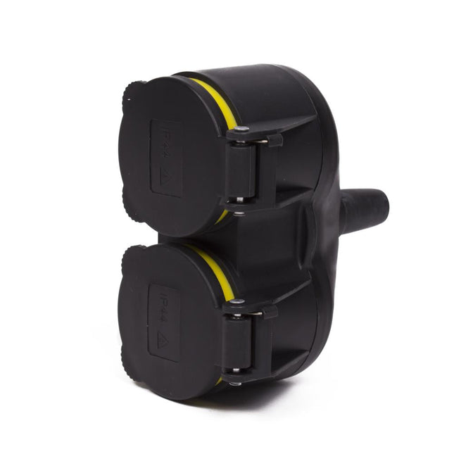 Benson Dubbele Contrastekker voor Buiten – IP44 – Zwart – 3680 Watt