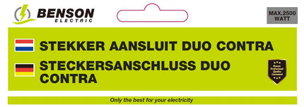 Benson Dubbele Contrastekker voor Buiten – IP44 – Zwart – 3680 Watt