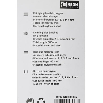 Benson Mini Borstelset - 5-Delig - Precisie Reiniging - 100 mm