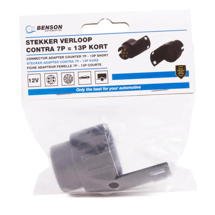 Benson Verloopstekker Aanhanger - 7 naar 13 Polig - Kort Model