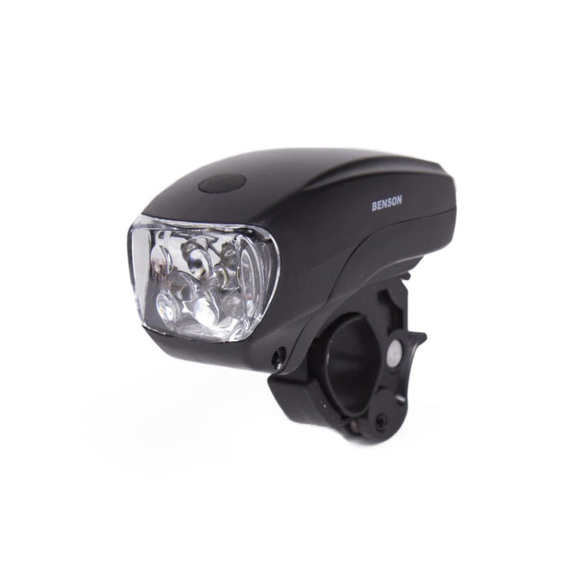 Benson LED Fietskoplamp - 5 LED's - Zwart - 4 Lux - Inclusief Batterijen