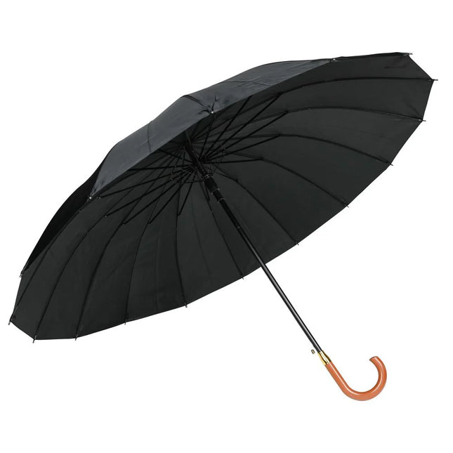 Benson Grote Opvouwbare Paraplu – Ø 120 cm – 16 Banen – Houten Handvat
