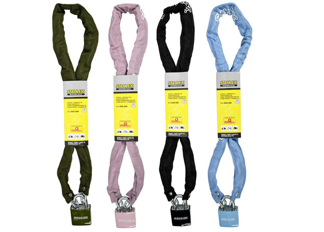 Stahlex Rocksolid Ketting en Hangslot - 5 mm x 1000 mm - Mix - Gehard Staal