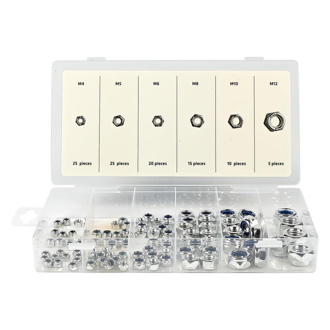 Benson Zelfborgende Moeren Assortimentbox – 100-delig – Verzinkt