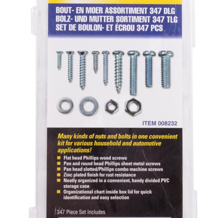 Benson Complete Schroeven, Bouten & Moeren Assortimentbox – 347-delig – Verzinkt