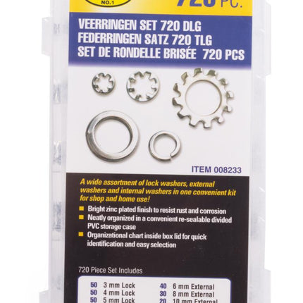 Benson Veerringen & Borgringen Set – 720-delig – M4 t/m M12 – Verzinkt