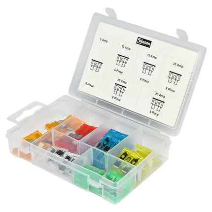 Benson Standaard Steekzekeringen Set – 40-delig – 5A t/m 30A – Transparant