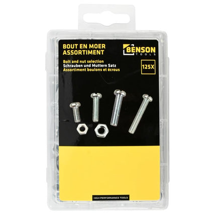 Benson Bouten & Moeren Assortimentbox – 125-delig – Verzinkt