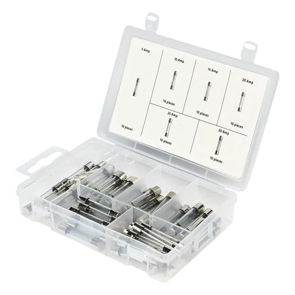 Benson Glaszekeringen Set – 60-delig – 5A t/m 30A – Inclusief Assortimentsbox