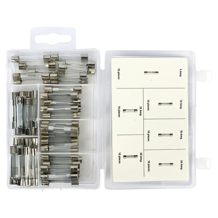 Benson Glaszekeringen Set – 60-delig – 5A t/m 30A – Inclusief Assortimentsbox