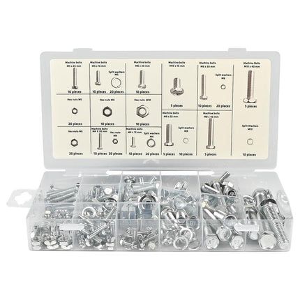 Benson Bouten, Moeren & Veerringen Assortimentbox – 240-delig – Verzinkt