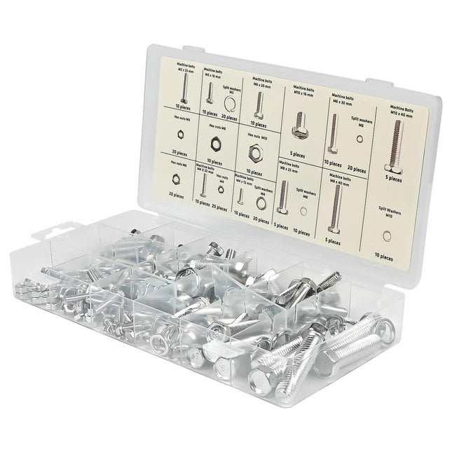 Benson Bouten, Moeren & Veerringen Assortimentbox – 240-delig – Verzinkt