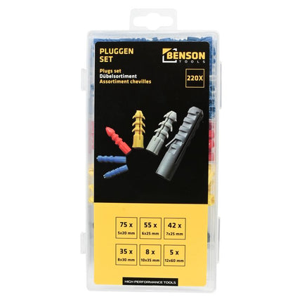 Benson Pluggen Set – 220-delig – Assortimentsbox – Ø 5 t/m 12 mm