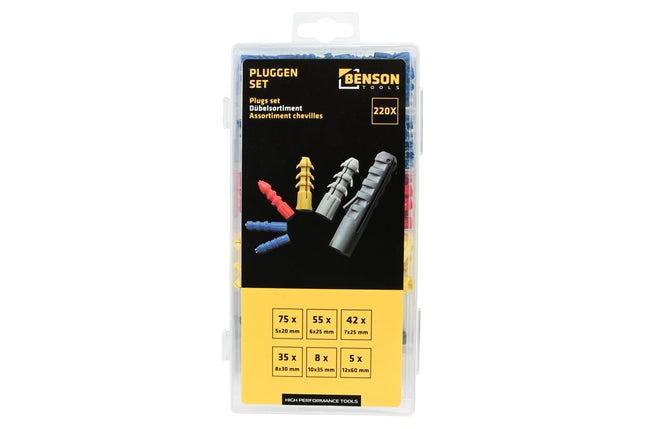 Benson Pluggen Set – 220-delig – Assortimentsbox – Ø 5 t/m 12 mm