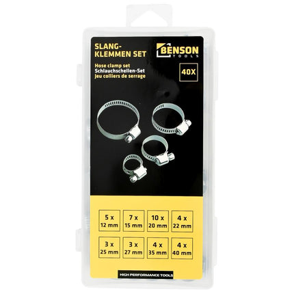 Benson Slangklemmen Set 40-delig – Assortimentsbox – Diverse Maten
