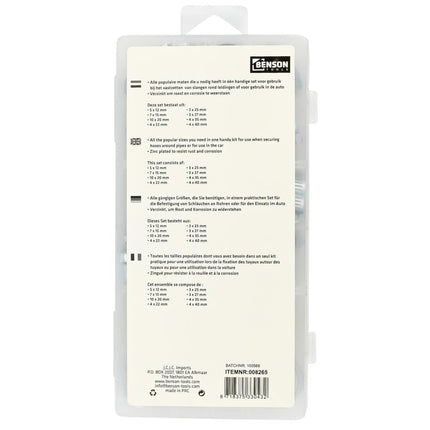 Benson Slangklemmen Set 40-delig – Assortimentsbox – Diverse Maten