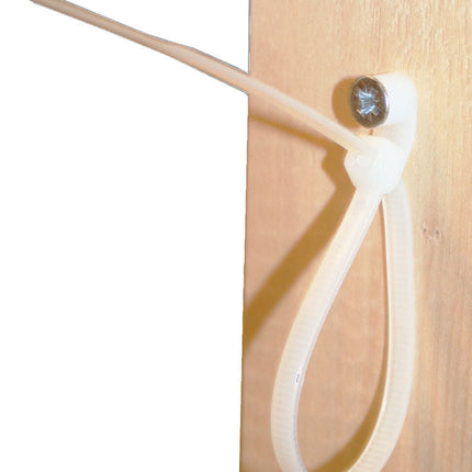 Hofftech Schroefbare Kabelbinders met Oog 4.8 x 200 mm - 100 Stuks - Wit