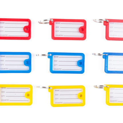 Benson Rechthoekige Sleutellabels - 9 Stuks - 4,5 x 2,5 cm - Assorti