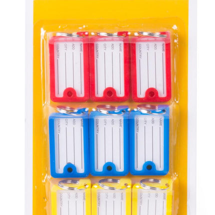 Benson Rechthoekige Sleutellabels - 9 Stuks - 4,5 x 2,5 cm - Assorti