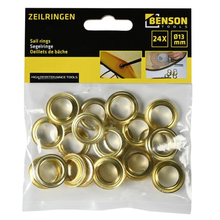 Benson Zeilringen - 13 mm - 24 Stuks - Messing - Voor Dekzeilen