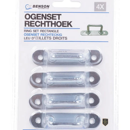 Benson Rechthoekige Ogenset - 4 Stuks - 73 mm - Verzinkt - Met Vloerplaat