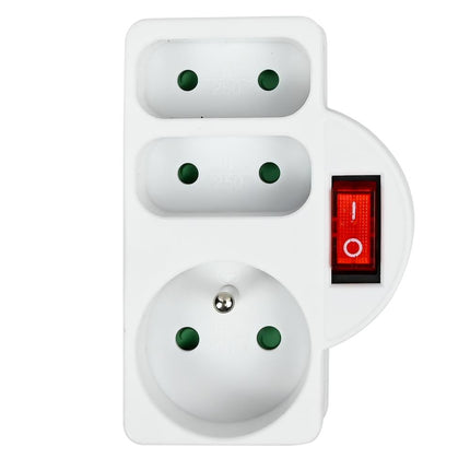 Benson Verloopstekker - 3-weg Splitter met Penaarde - België & Frankrijk - 2300W - Wit