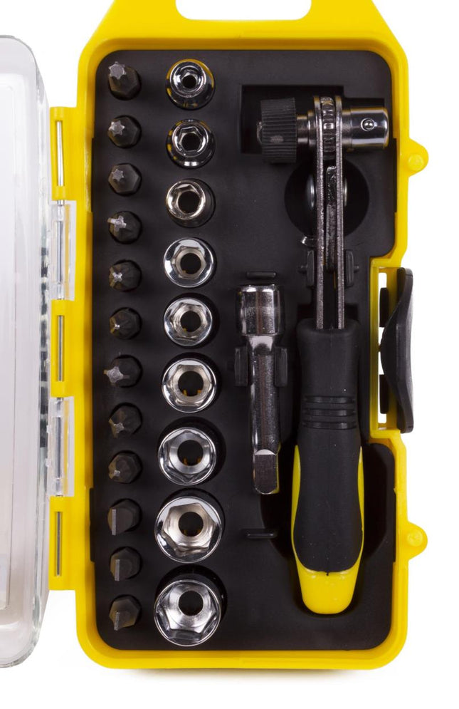 Benson Bit- en Doppenset - 23-delig - Inclusief Compacte Ratel en Opbergbox