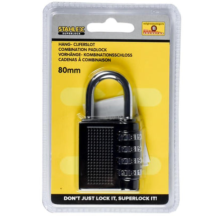 Stahlex Cijferhangslot – 40 mm – Zwart – Stalen Constructie