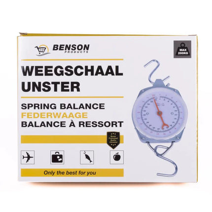 Benson Weegklok Unster - Max 200 kg - Inclusief 2 Haken - Metaal