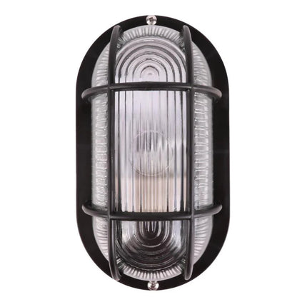 Benson Bulleye Buitenlamp Ovaal – Zwart – E27 Fitting – IP44