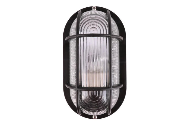Benson Bulleye Buitenlamp Ovaal – Zwart – E27 Fitting – IP44