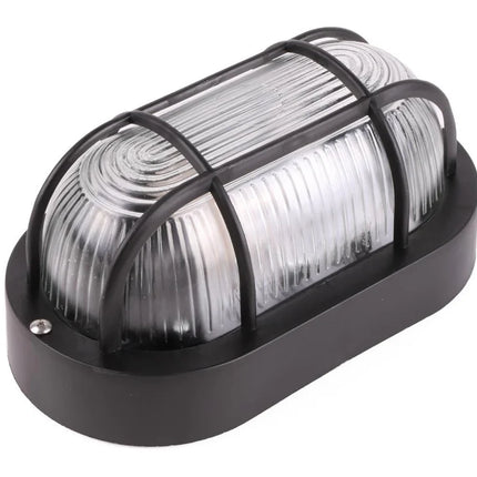 Benson Bulleye Buitenlamp Ovaal – Zwart – E27 Fitting – IP44