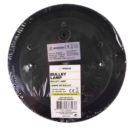 Benson Bulleye Buitenlamp Rond – Zwart – E27 Fitting – IP54
