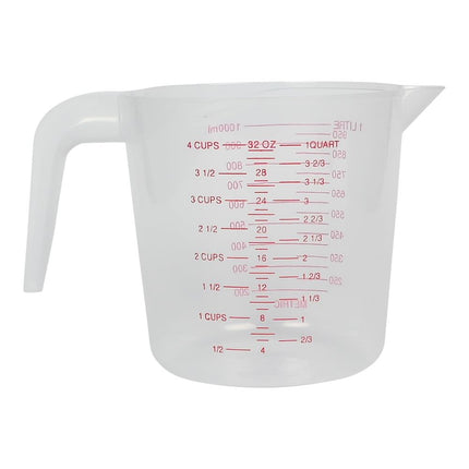 Benson Transparante Maatbeker - 1000 ml - Plastic - Duidelijke Maataanduiding - Vaatwasserbestendig
