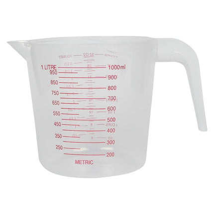 Benson Transparante Maatbeker - 1000 ml - Plastic - Duidelijke Maataanduiding - Vaatwasserbestendig