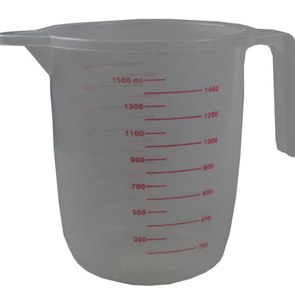 Benson Transparante Maatbeker - 1500 ml - Kunststof - Extra Grote Inhoud - Vaatwasserbestendig