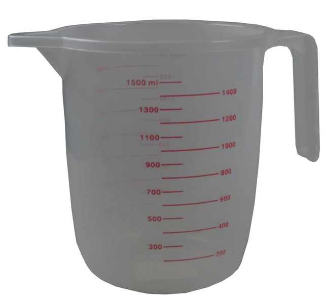 Benson Transparante Maatbeker - 1500 ml - Kunststof - Extra Grote Inhoud - Vaatwasserbestendig