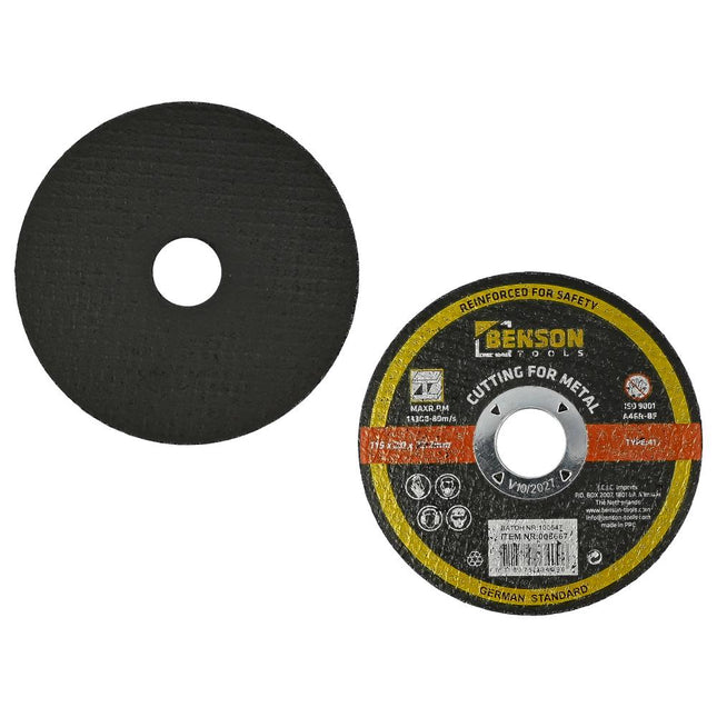 Benson Doorslijpschijven Metaal - Ø 115 mm - 10 Stuks - Versterkt