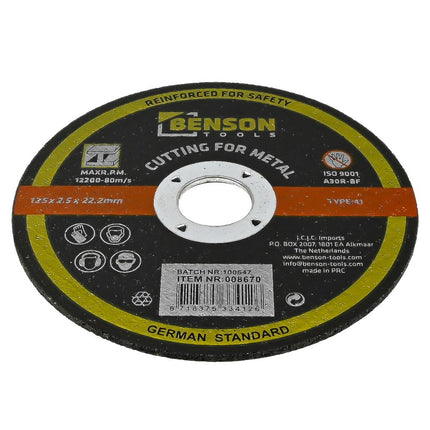 Benson Doorslijpschijf Metaal - Ø 125 mm - Extra Dik (2.5 mm)