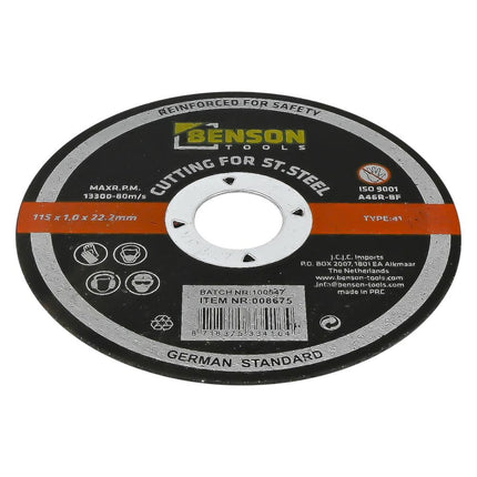 Benson Doorslijpschijven RVS - Ø 115 mm - 10 Stuks - 1.0 mm