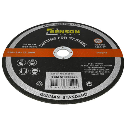 Benson Doorslijpschijven RVS - Ø 230 mm - 5 Stuks - 2.0 mm