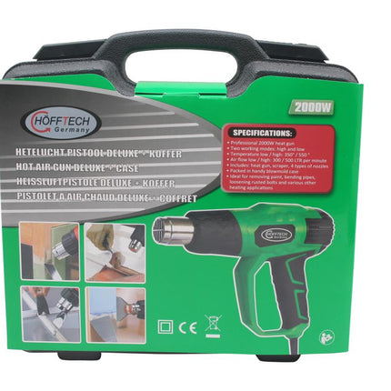 Hofftech Heteluchtpistool - 2000W Deluxe - Instelbare Temperatuur - Inclusief Koffer
