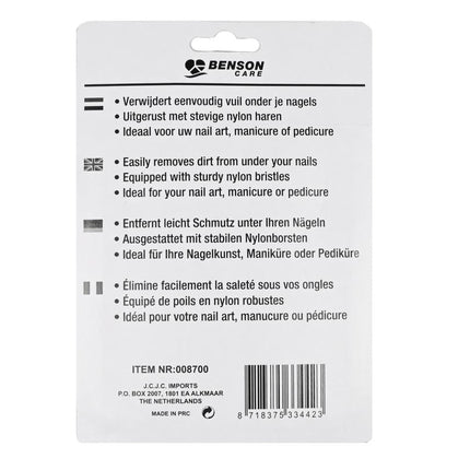 Benson Houten Nagelborstel – Dubbelzijdig – 2 Stuks – 10 x 4,5 cm