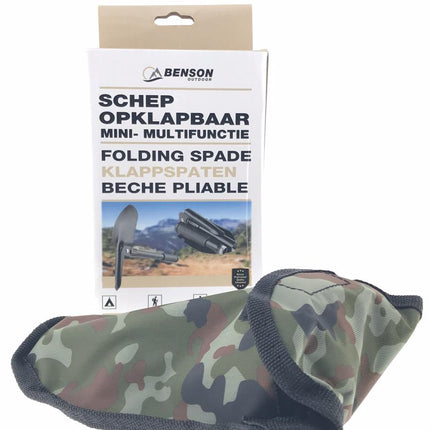 Benson Opklapbare Schep - 41 cm - Multifunctioneel - Inclusief Opbergtas - Survival Tool