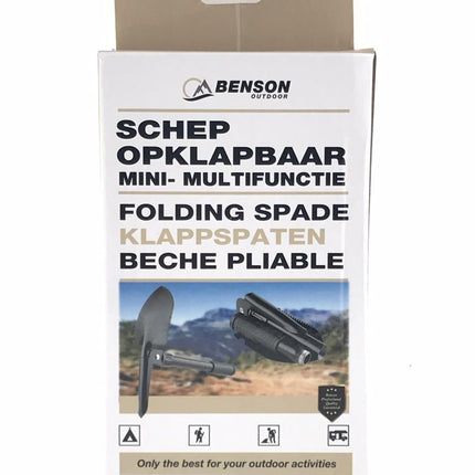 Benson Opklapbare Schep - 41 cm - Multifunctioneel - Inclusief Opbergtas - Survival Tool