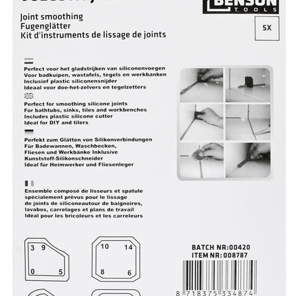Benson Kitspatel Set - 5-delig - Flexibel Kunststof - Voor Perfecte Kitnaden