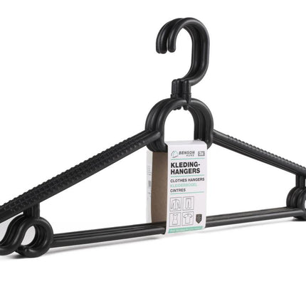 Benson Stijlvolle Kledinghangers - Set van 3 - Zwart - Anti-slip