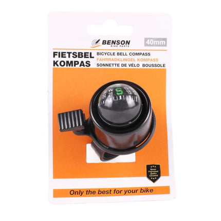 Benson Fietsbel met Kompas - Ø 40 mm - Navigatie - Zwart
