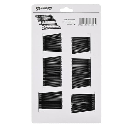 Benson Haarspelden Set – 200 Stuks – Zwart – 4,5 cm & 5,5 cm